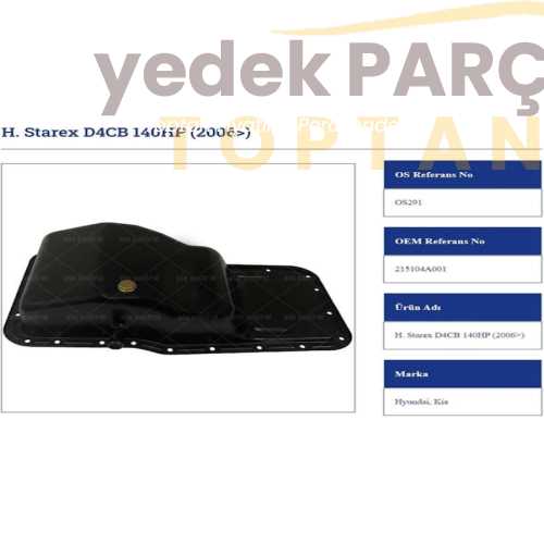 HYUNDAI STAREX D4CB 140 HP 16V YAĞ KARTERİ